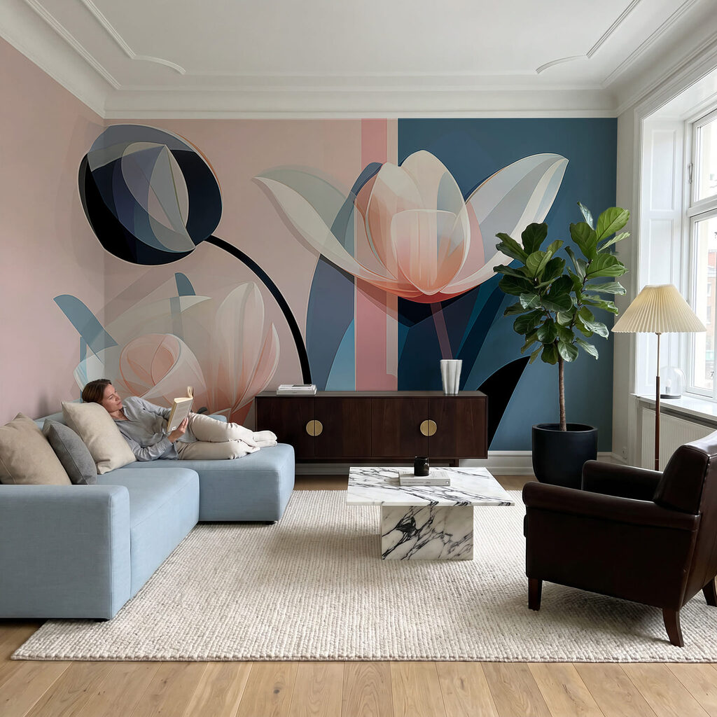 Verfijnde bloemen in zachte pasteltinten — interieur 3