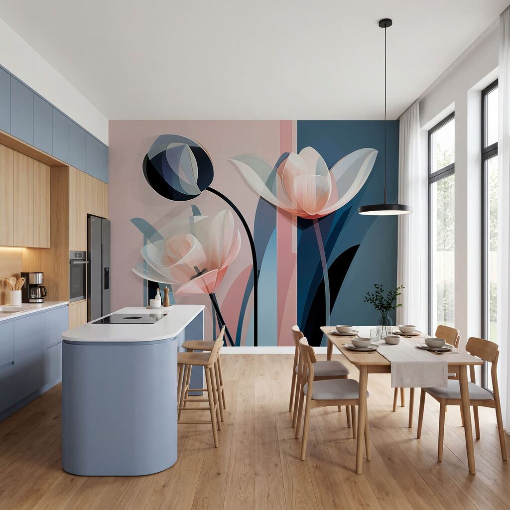 Verfijnde bloemen in zachte pasteltinten in een interieur