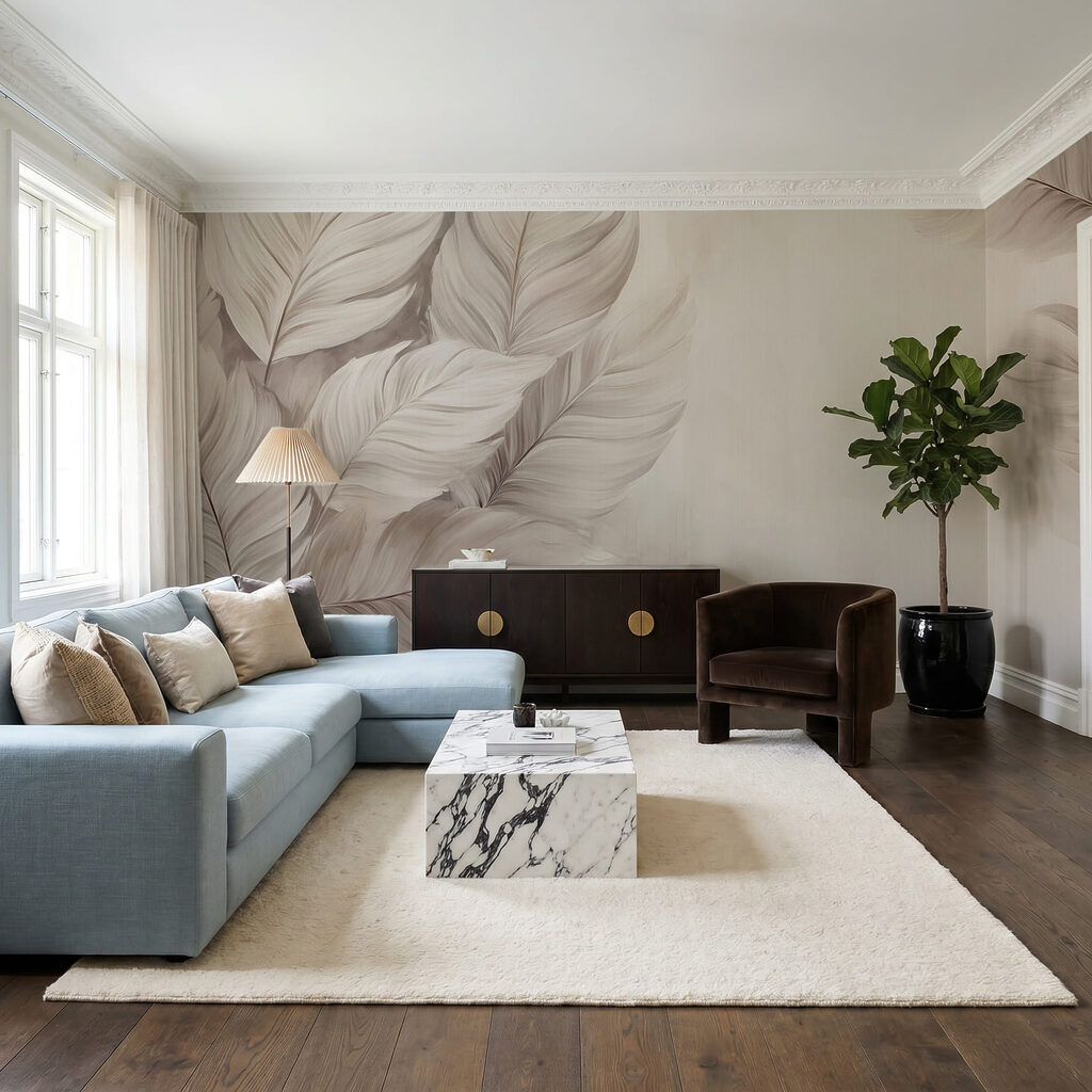 Brede bladeren langs randen — interieur 3