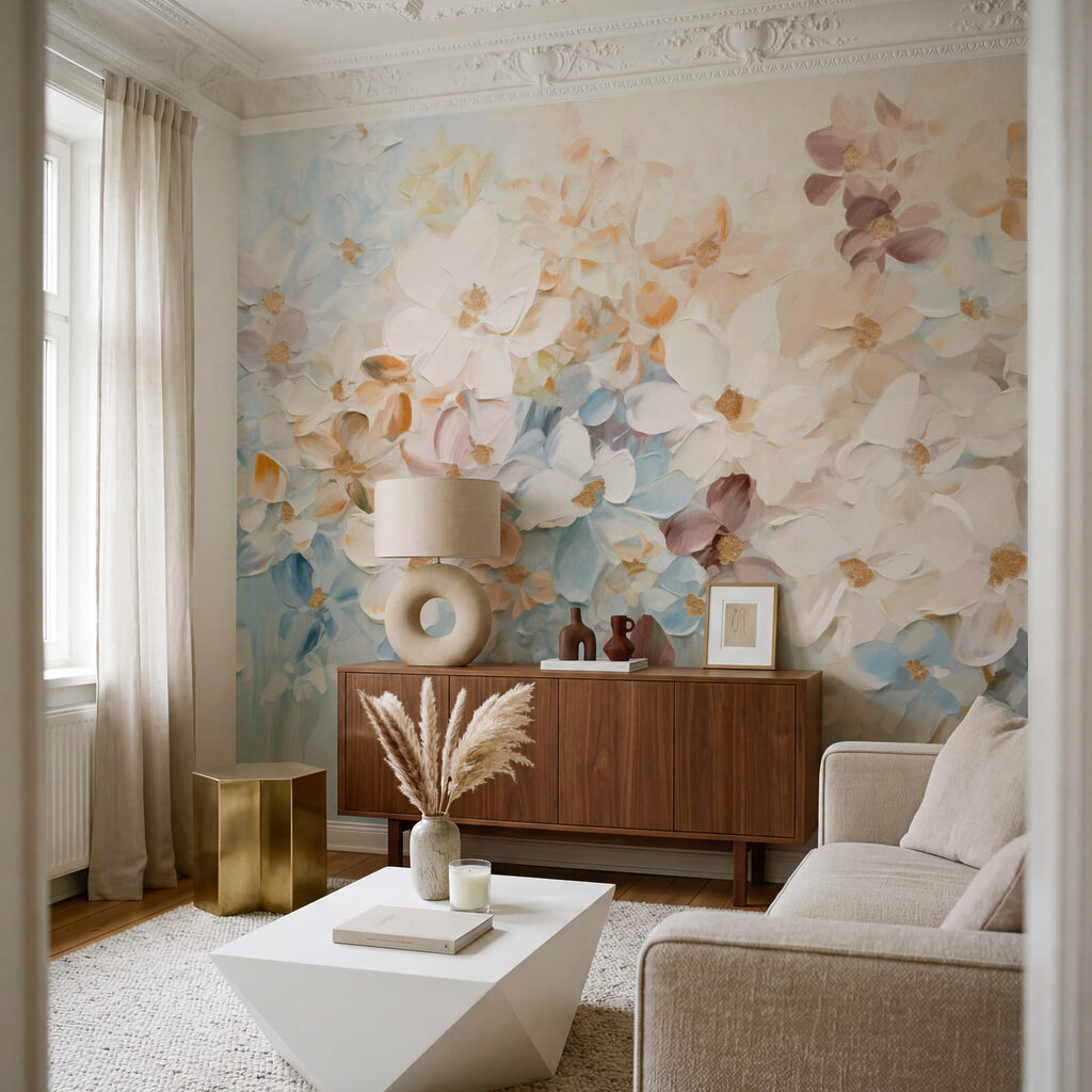 Bloemen als kleurmozaïek — interieur 1