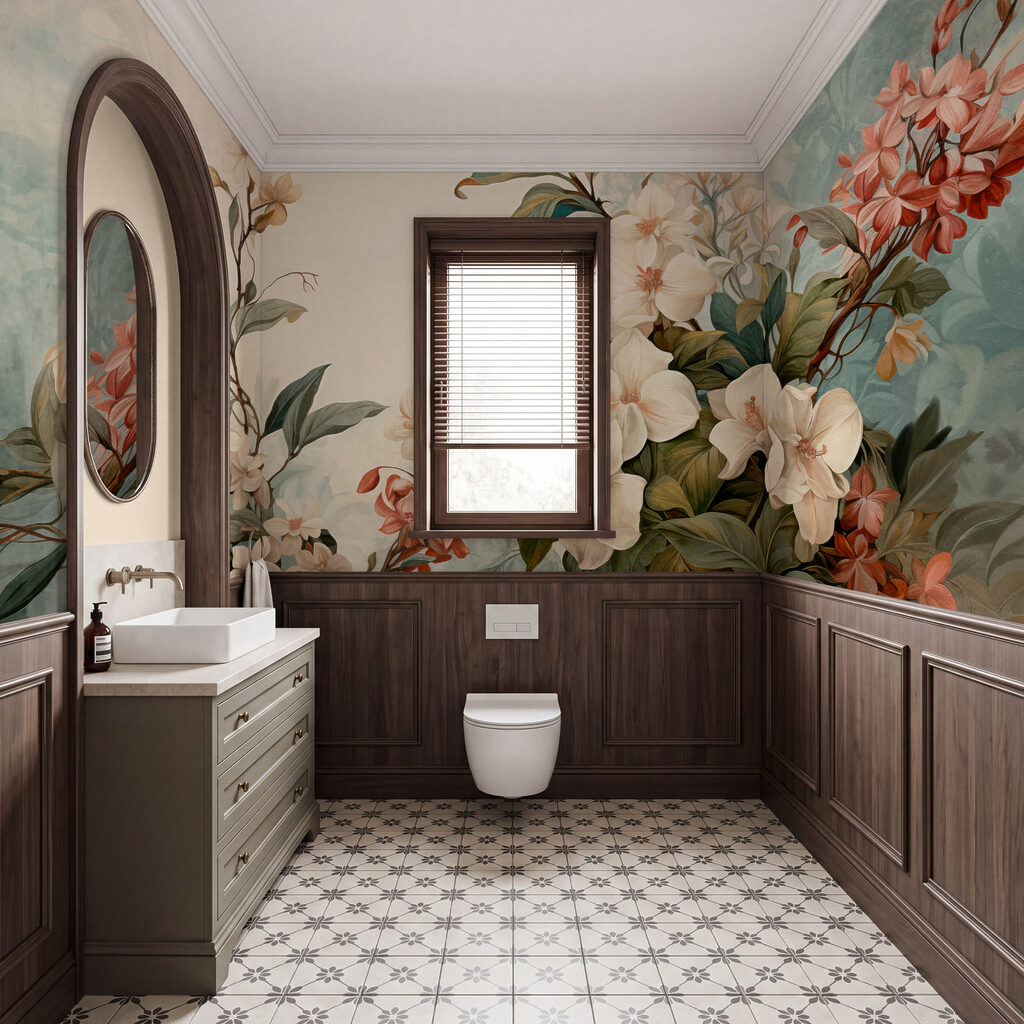 Bloesemtakken in oude verf — interieur 3