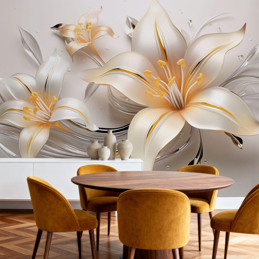 Verfijnde bloemen in zachte tinten — interieur 3