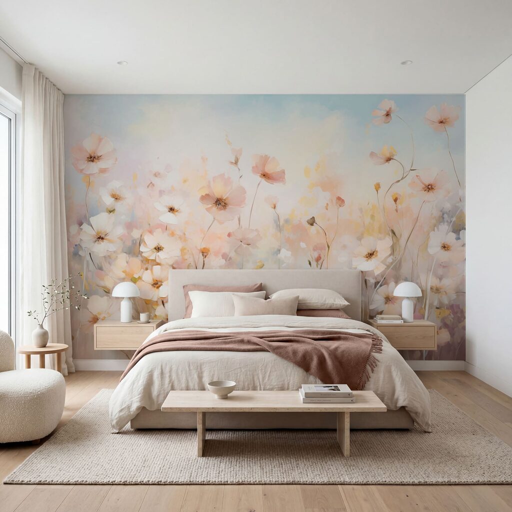 Kleine bloemen in pastelweide — interieur 2
