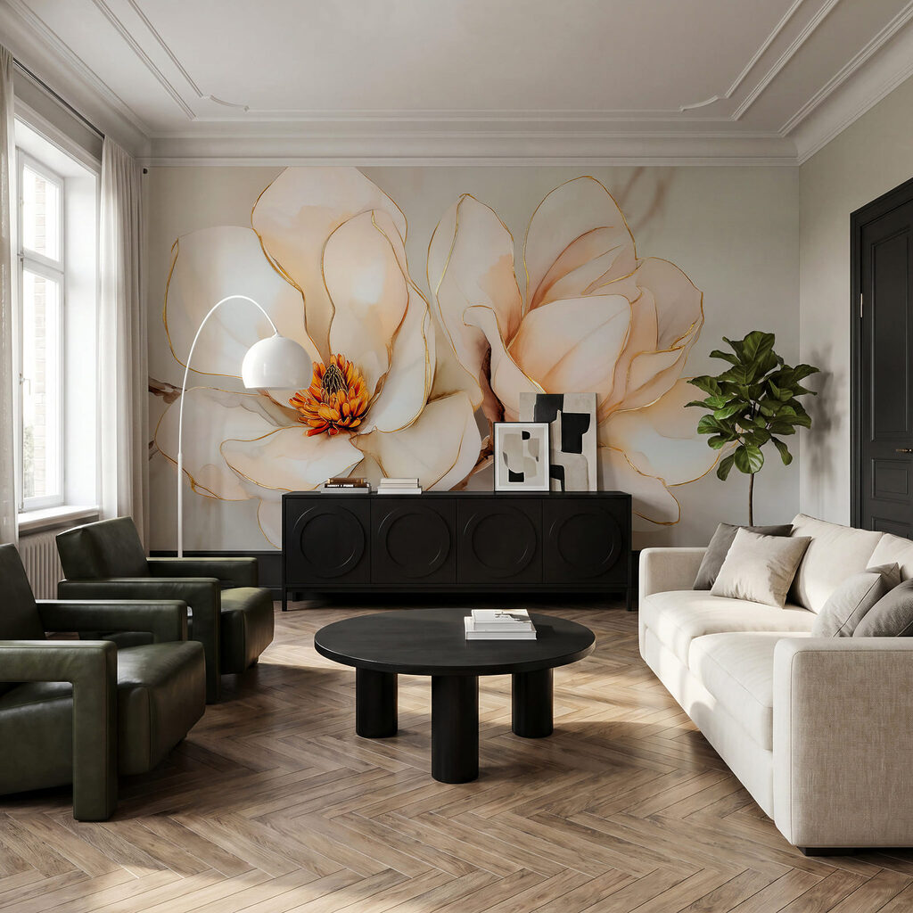 Verfijnde bloemen in zachte kleuren — interieur 3