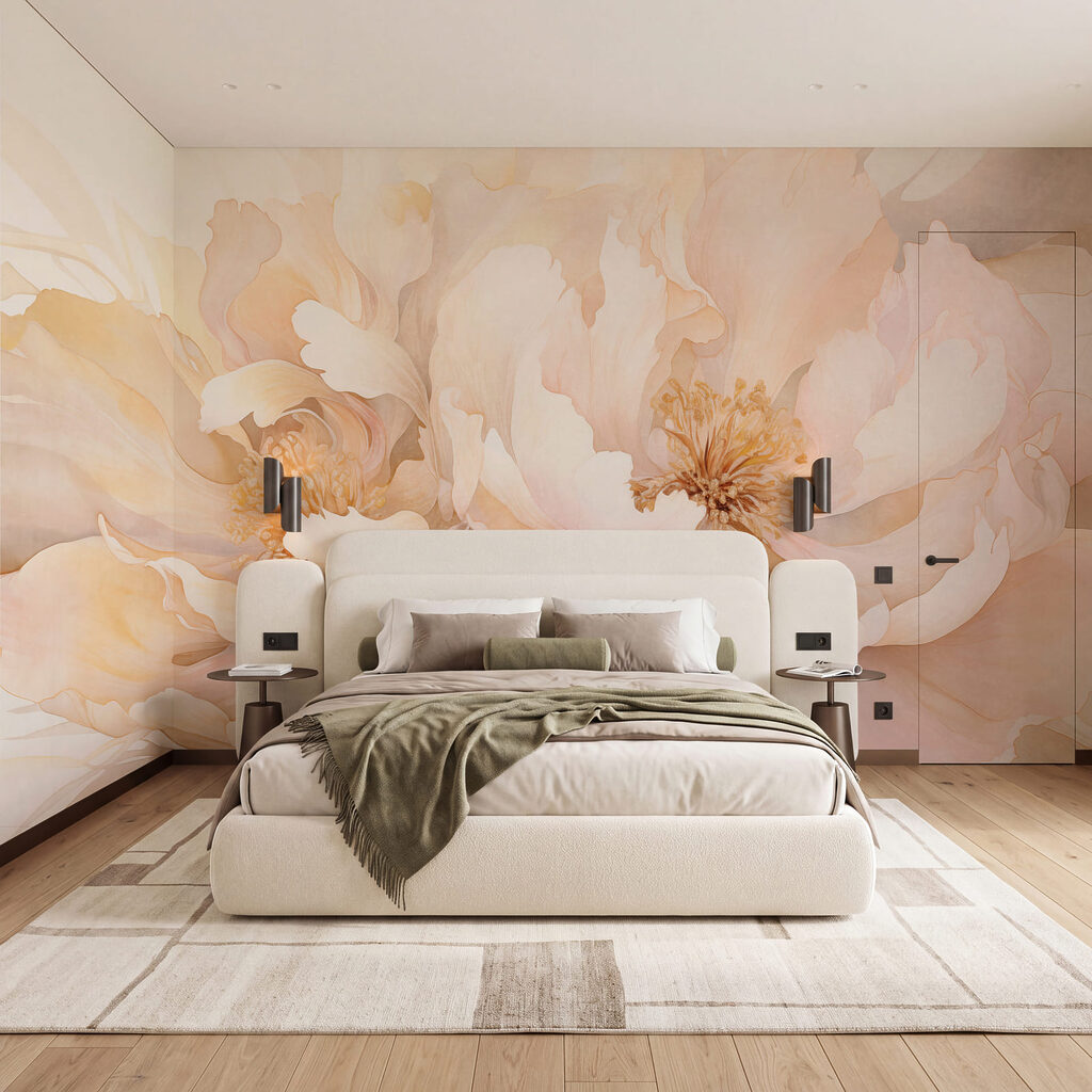 Zachte bloemen in warme pasteltinten — interieur 2