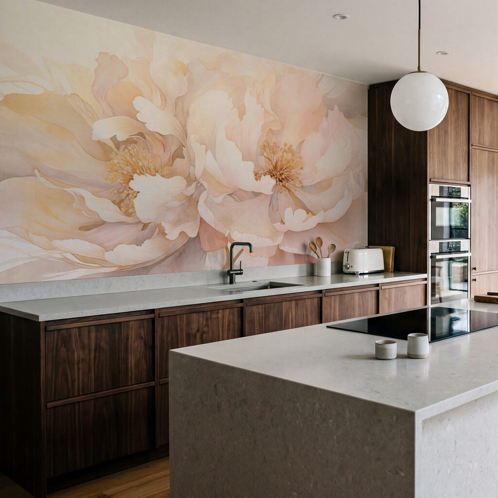 Zachte bloemen in warme pasteltinten — interieur 3