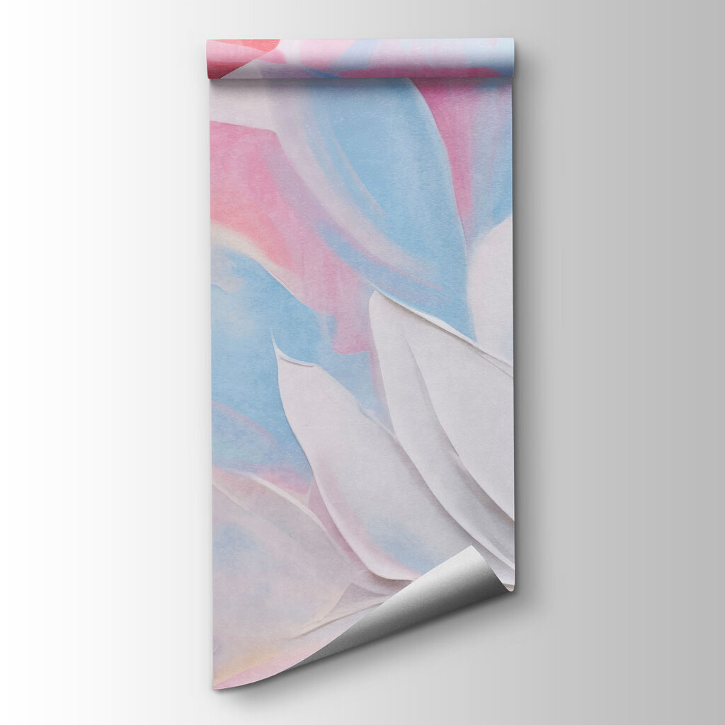 Schilderij van bloemen met witte en blauwe bladeren — productweergave