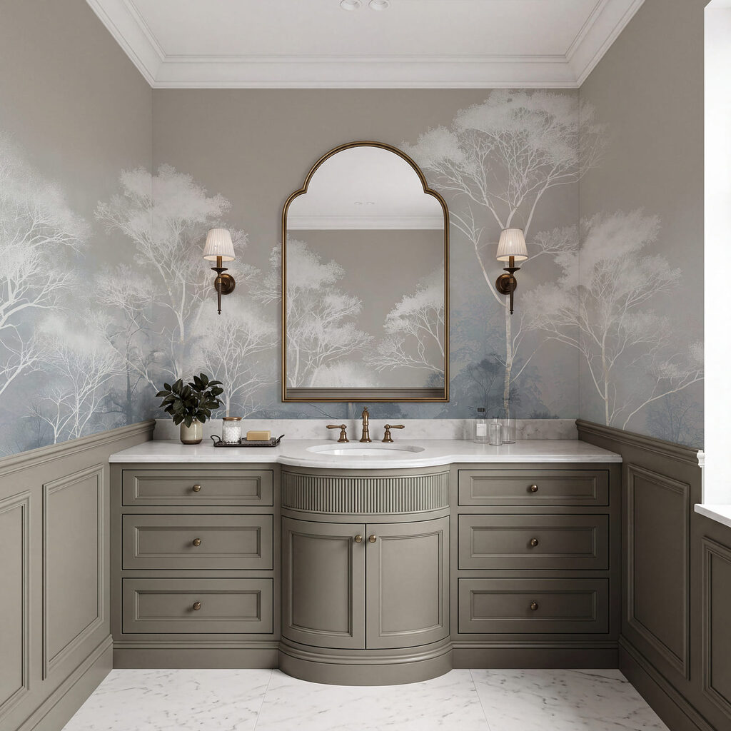 Groep bomen in de mist — interieur 3