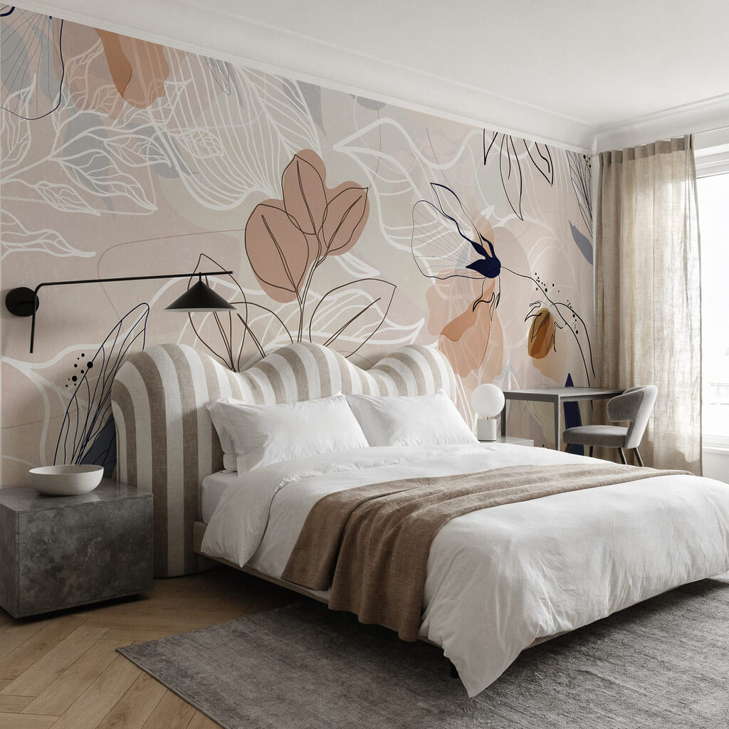 Verfijnde bloemmotieven in zachte tinten — interieur 2