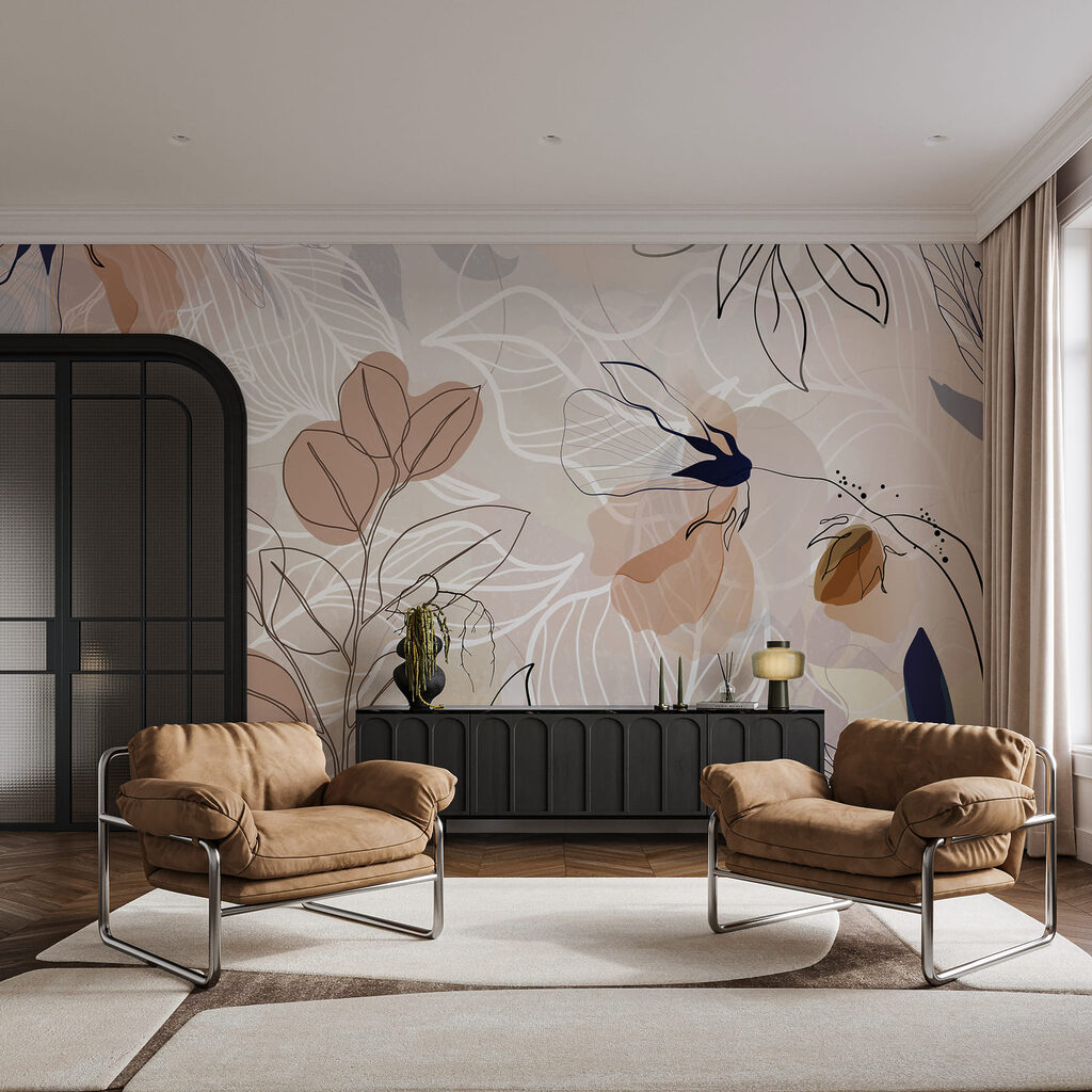 Verfijnde bloemmotieven in zachte tinten — interieur 3