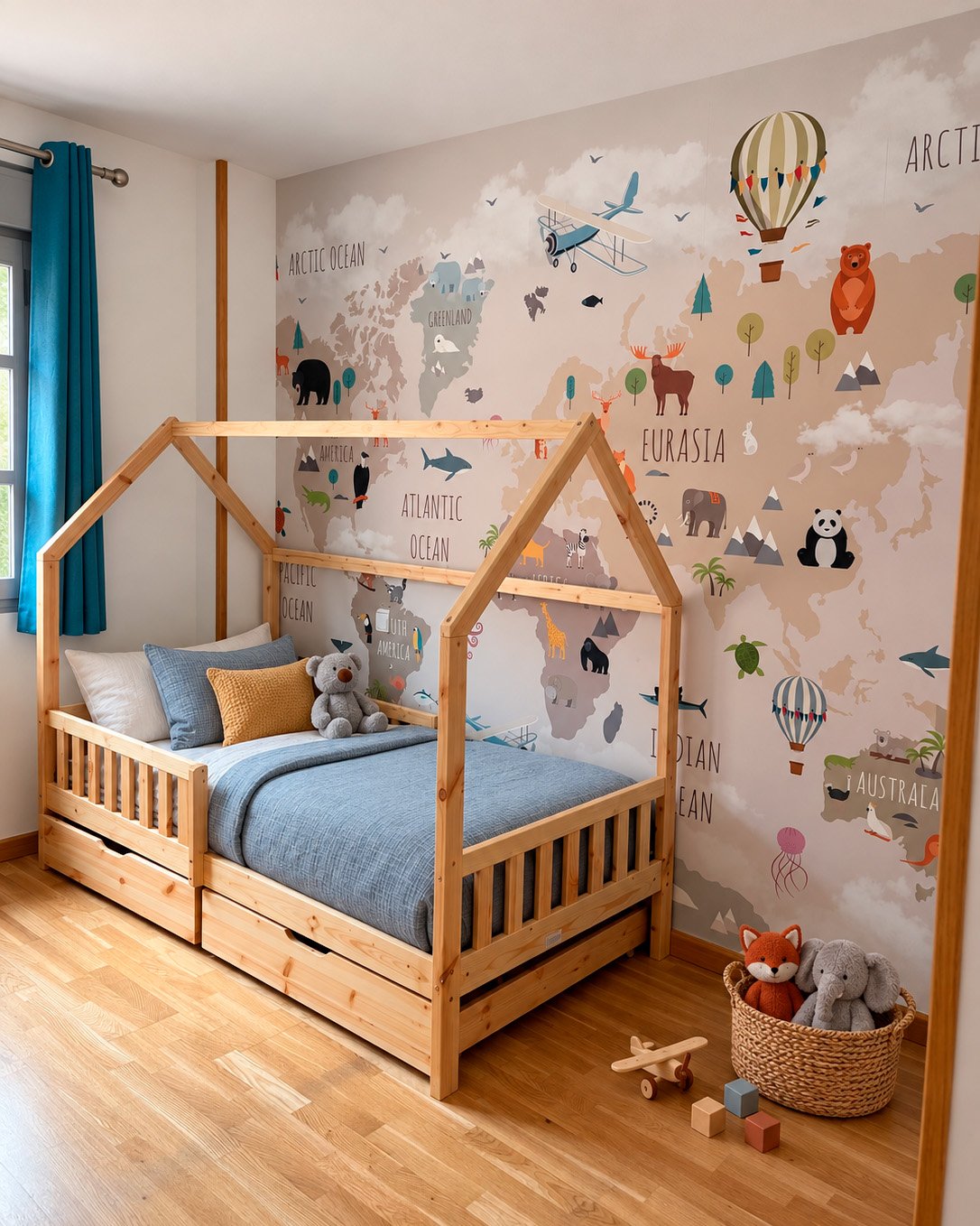 Kamer van een klant met fotobehang, foto 6 van 12